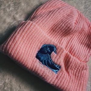 Pink ‘tsunami’ beanie